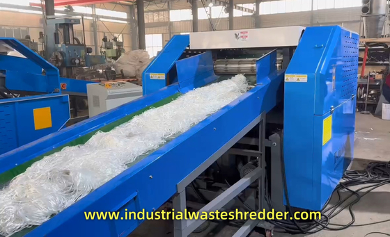 工業廃棄物PP糸 モノフィラメント 細分機 PET PP HDPE PA糸 容量300〜2000kg/時間 化学用糸 細分機 巻き込み防止設計 廃棄物PP ラフィア袋 細分機